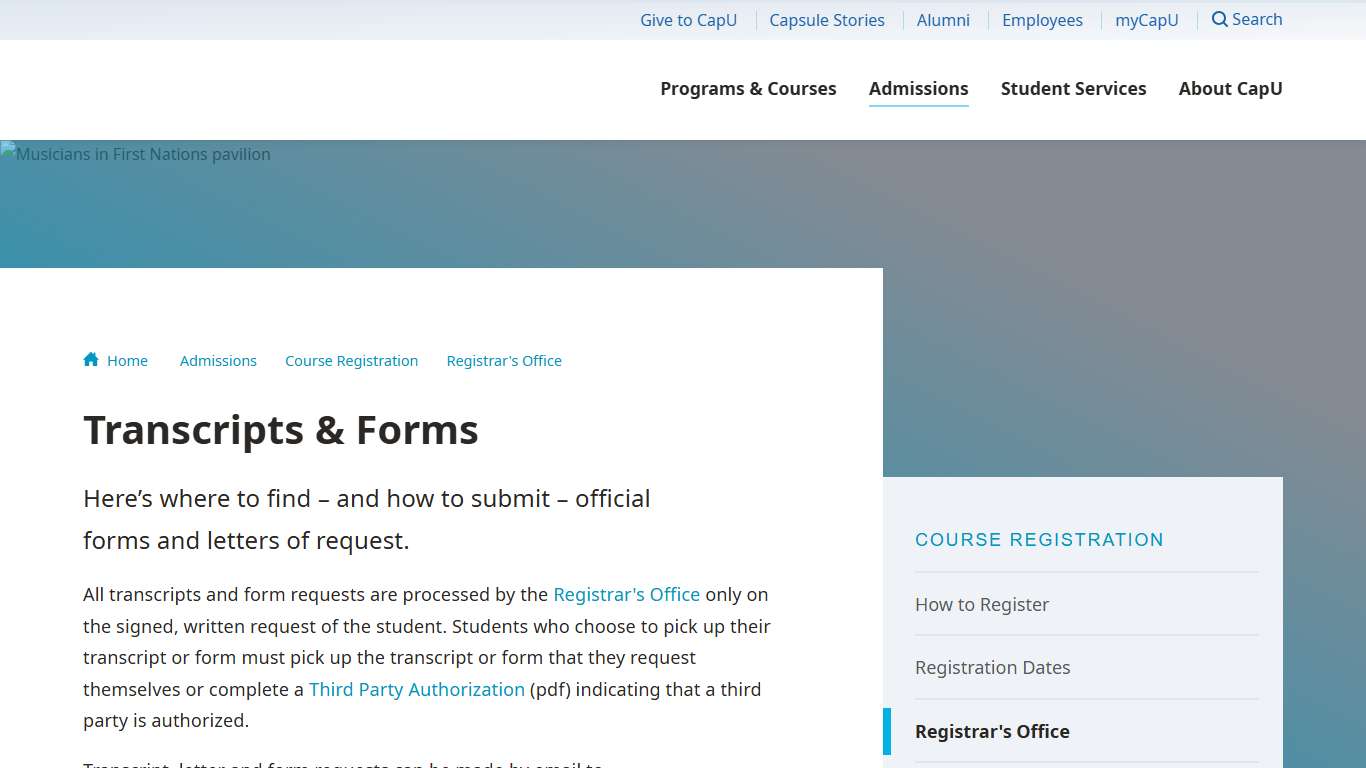 Transcripts & Forms - Capilano University